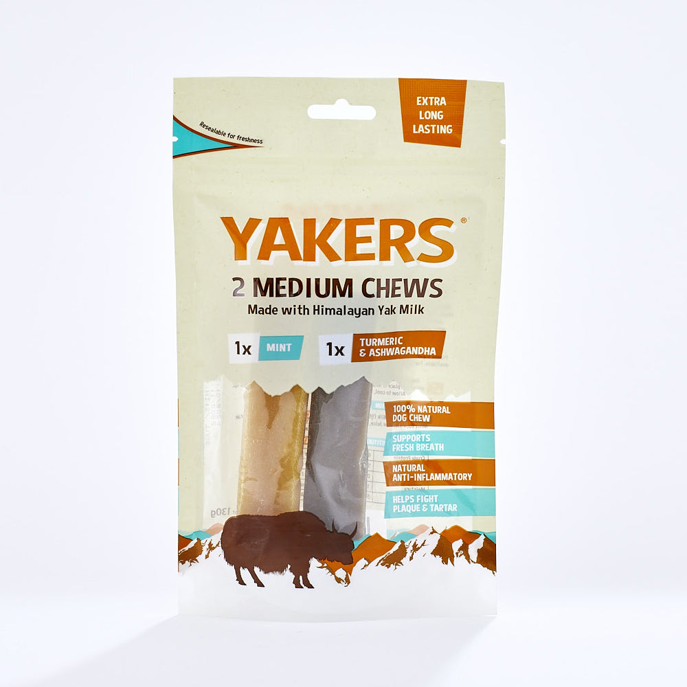 Yakers Dog Chews Mint/Tumeric Medium 2pk – Superpet Limited