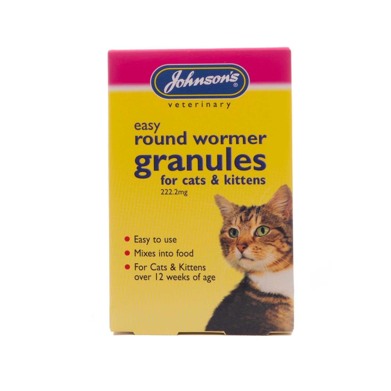 Johnsons Easy Round Wormer Granules for Cats & Kittens, 3 x 1g Sachets