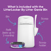 Litter Locker By Litter Genie Original Cat Waste Disposal Bin With 1 Octagonal Refill