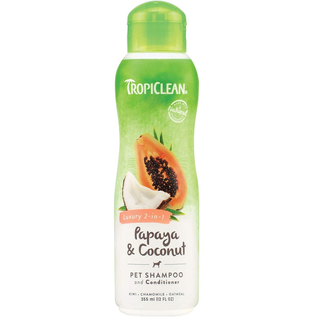 TropiClean Luxury 2in1 Papaya & Coconut Shampoo & Conditioner 355ml
