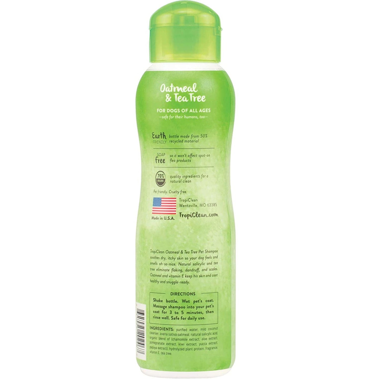 TropiClean Medicated Itch Relief Oatmeal & Tea Tree Pet Shampoo 355ml