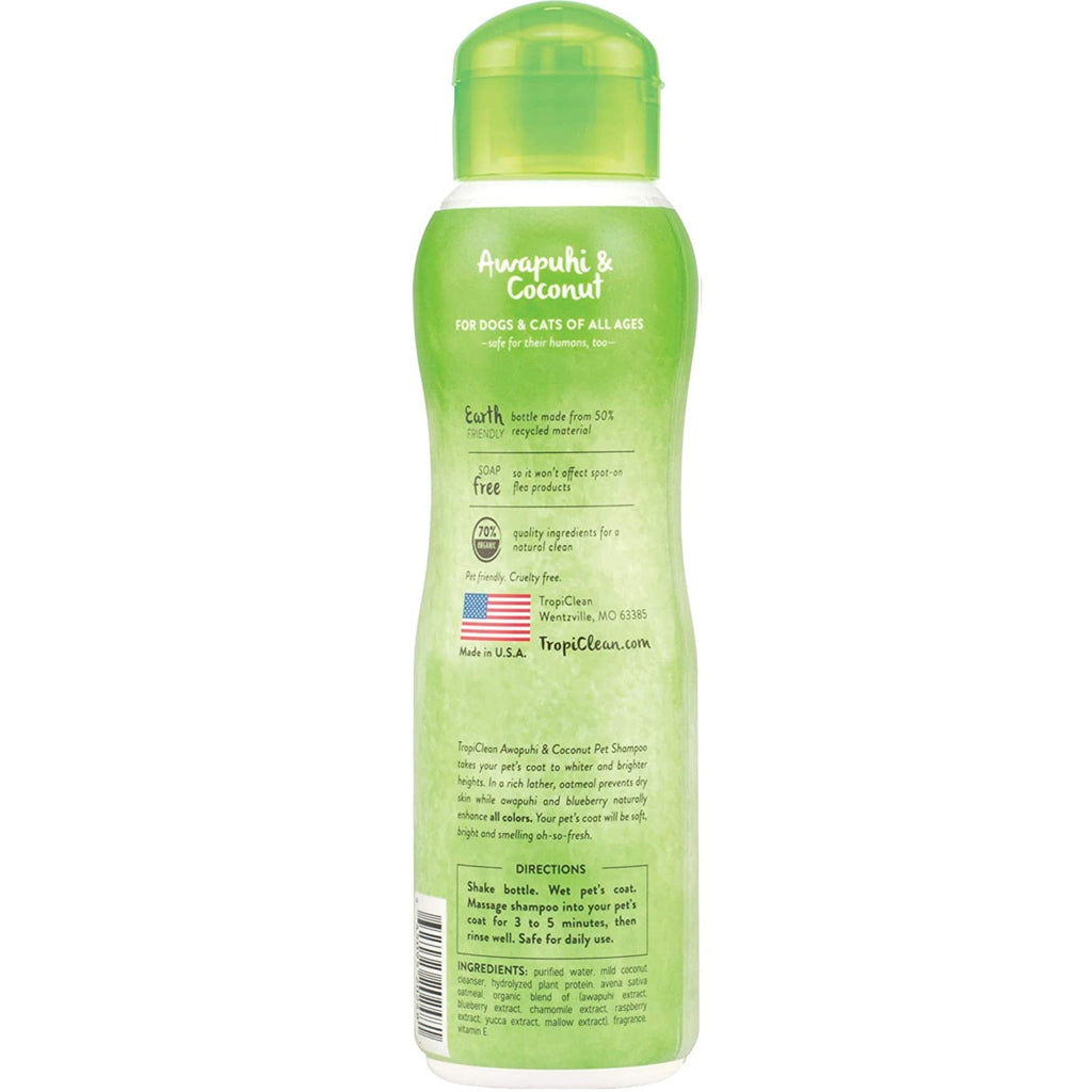 TropiClean Whitening Awapuhi & Coconut Pet Shampoo 355ml Superpet